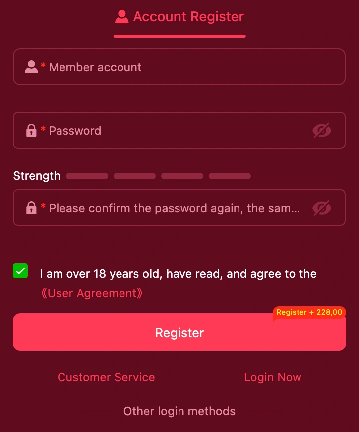 DESKGAME registration form interface on desktop and mobile